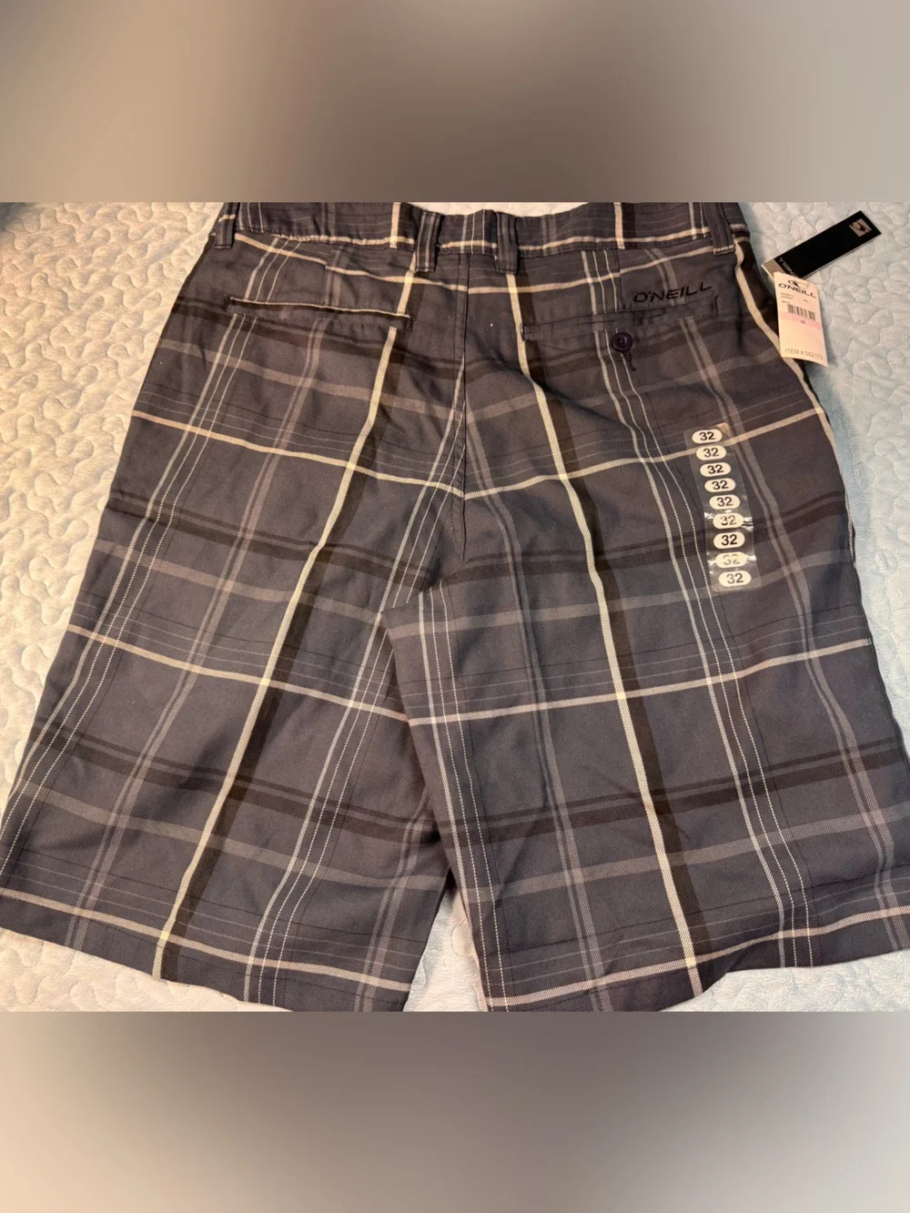 Quiksilver Charcoal and Beige Plaid Swim Shorts - Picture 10 of 12